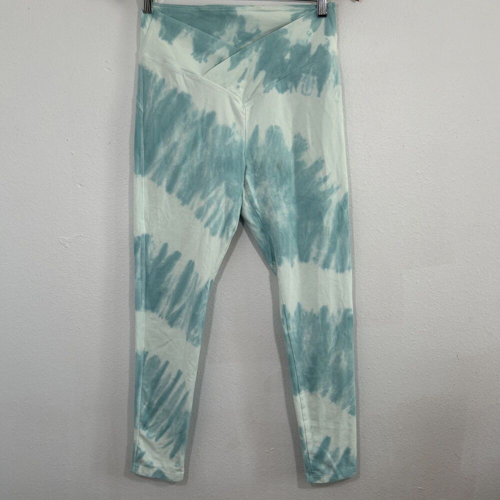 Pink Victorias Secret Leggings Womens‎ L Aqua Tie Dye High Waist Athleisure